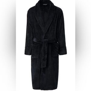 Heat Holders Men’s Spa Robe. Black Plush. One size fits most.
